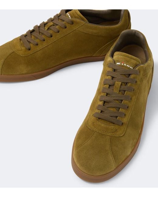 Kiton Green Suede Sneakers for men
