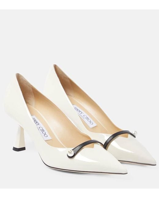 Jimmy Choo White Pumps Rosalia 65 Aus Lackleder