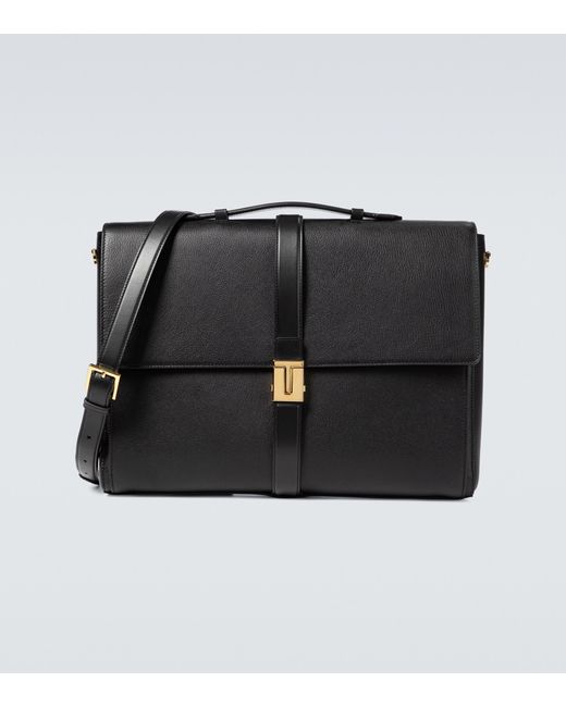 Tom Ford Grained Leather T Clasp Briefcase in Black for Men | Lyst