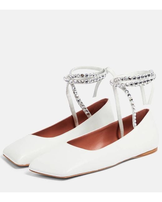 Bailarinas Ane De Piel Adornadas AMINA MUADDI de color White