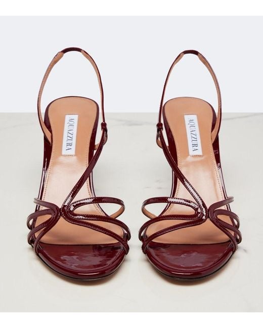 Aquazzura Pink Talk To Me Patent Leather Slingback Sandals