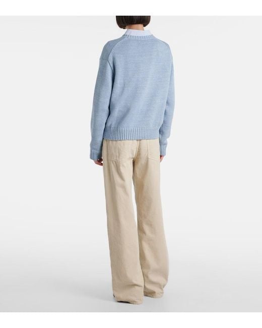 Polo Ralph Lauren Blue Rundhalspullover Mit Polo Bear