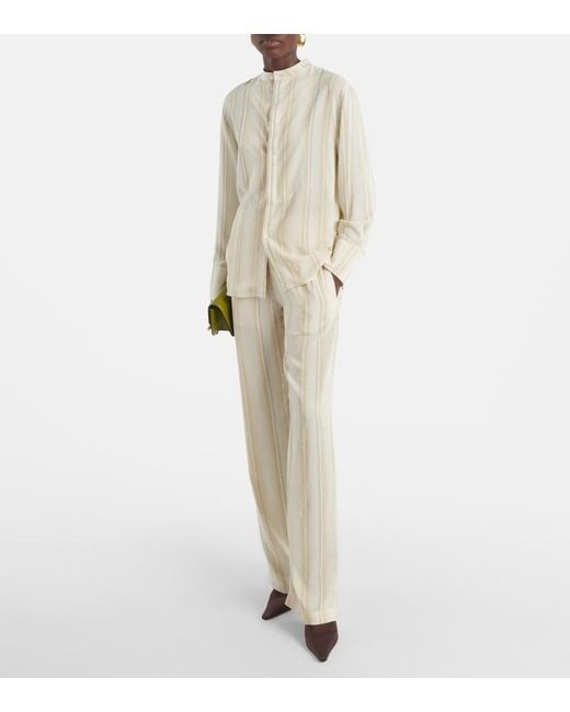 Victoria Beckham White Striped Shirt