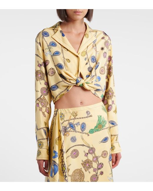 Versace Metallic Printed Silk Twill Shirt