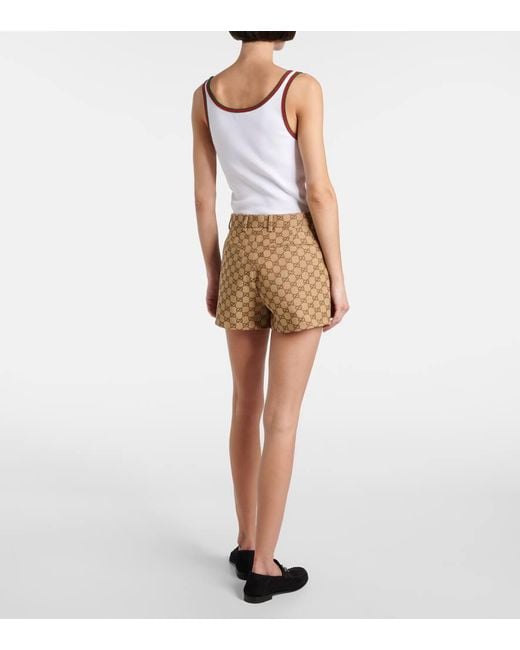 Gucci Natural Gg Canvas Shorts