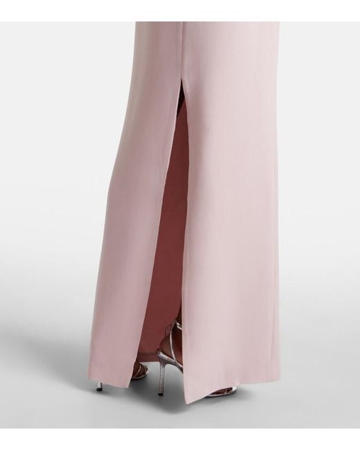 Costarellos Pink Nevina Crystal-Embellished Crepe Gown