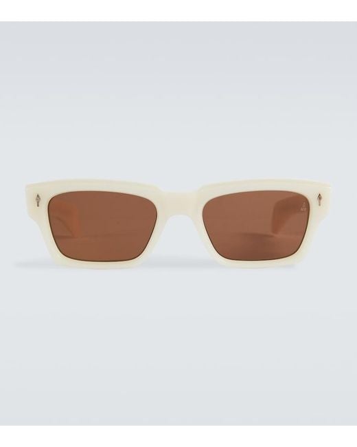 Jacques Marie Mage Brown Ashcroft Rectangular Sunglasses for men