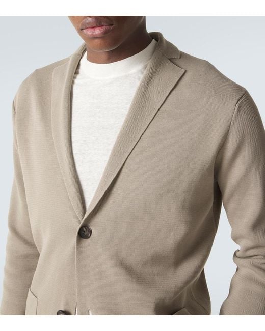 Thom Sweeney Gray Cotton Crepe Blazer for men