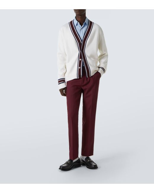 Gucci Red Drill Straight Pants for men