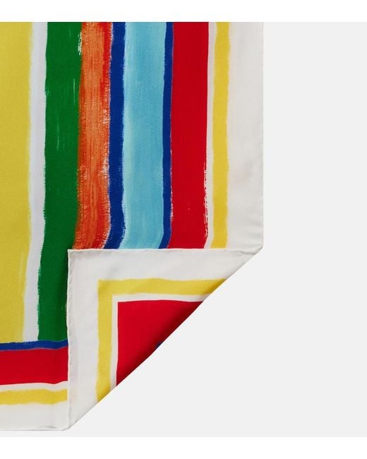 Dolce & Gabbana White Striped Scarf