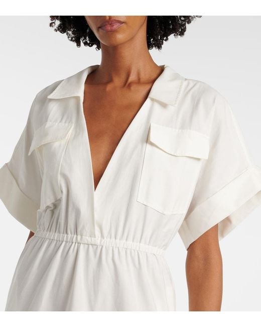 Adriana Degreas White Cotton Maxi Dress