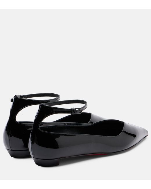 Christian Louboutin Black Erozeena Patent Leather Ballet Flats