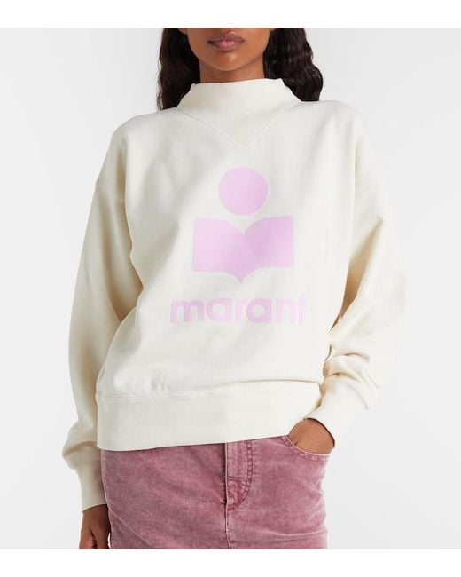 Isabel Marant White Logo Cotton-Blend Fleece Sweatshirt