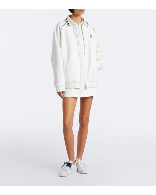 Miu Miu White Cotton Pique Blouson Jacket