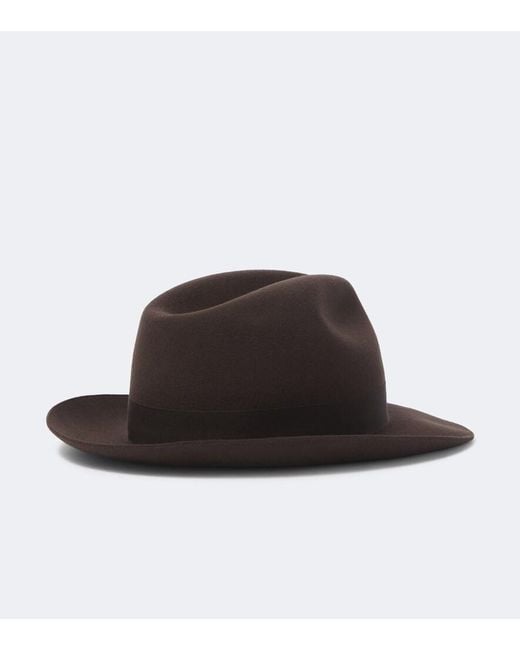 Giorgio Armani Brown Virgin Wool Fedora for men