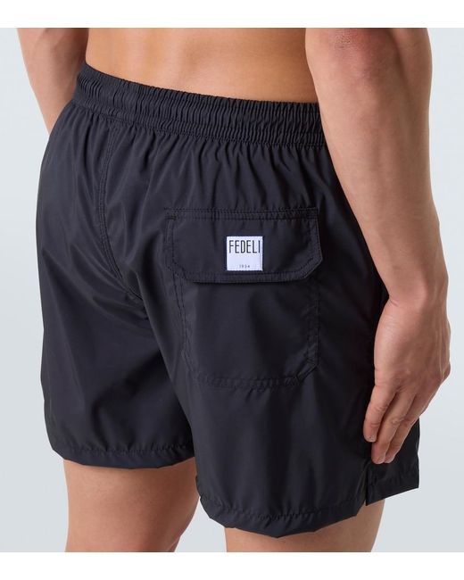 Fedeli Black Madeira Swim Trunks for men