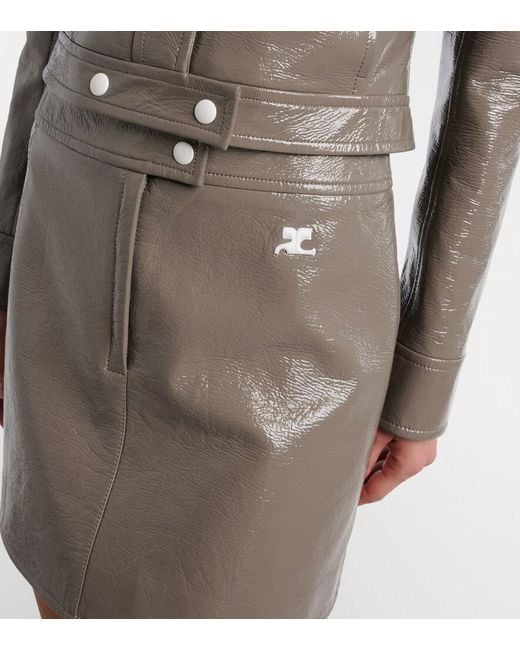 Courreges Gray Vinyl Miniskirt