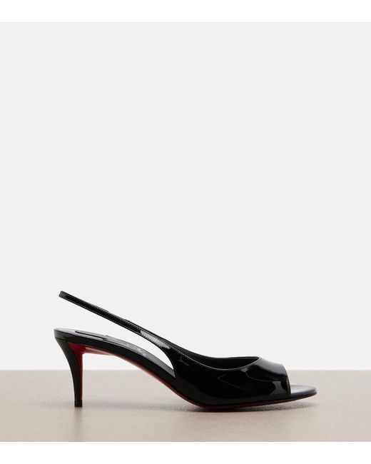 Christian Louboutin Black Miss Z Patent Leather Slingback Sandals