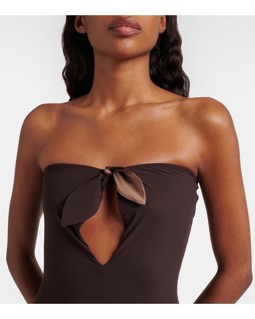 Saint Laurent Brown Cutout Swimsuit