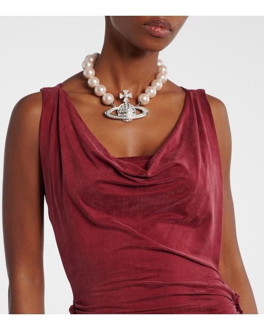 Vivienne Westwood Red Liz Draped Jersey Maxi Dress