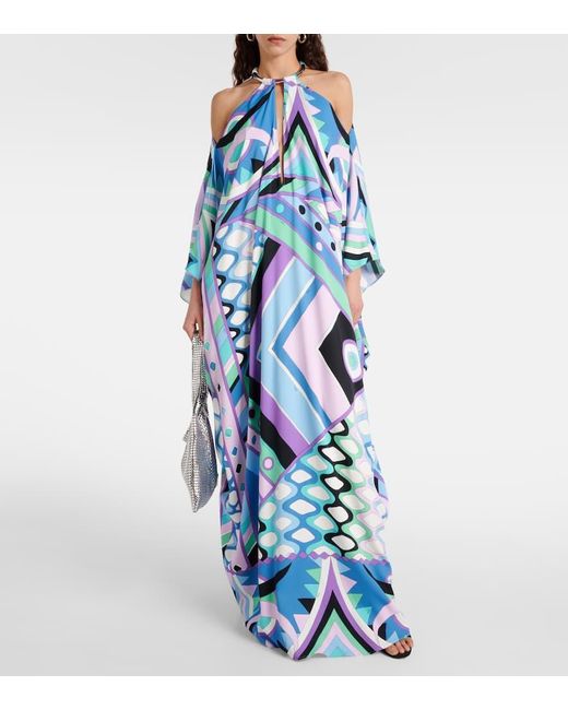 Emilio Pucci Blue Vivara Silk Kaftan