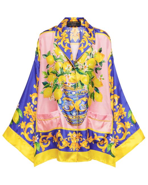 Dolce & Gabbana Yellow Exklusiv bei Mytheresa – Oversize-Hemd aus Seide