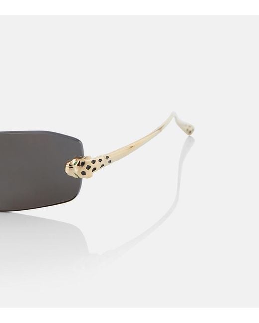 Cartier Gray Panthere De Cartier Rectangular Sunglasses