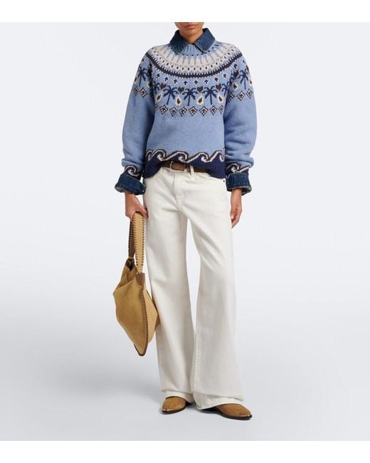 Alanui Blue Sweet Winter Virgin Wool Sweater