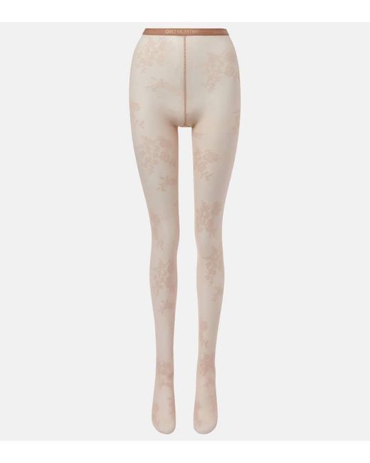 Valentino Natural Floral Tights