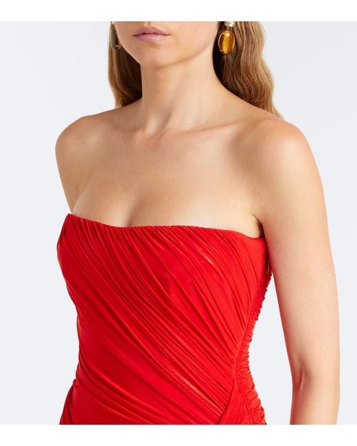 Alex Perry Gathered Ruched Jersey Gown