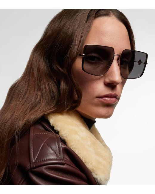 Fendi Gray Eckige Sonnenbrille