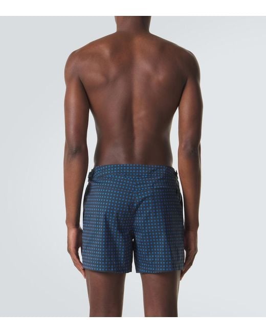 Tom Ford Blue Polka-Dot Swim Trunks for men