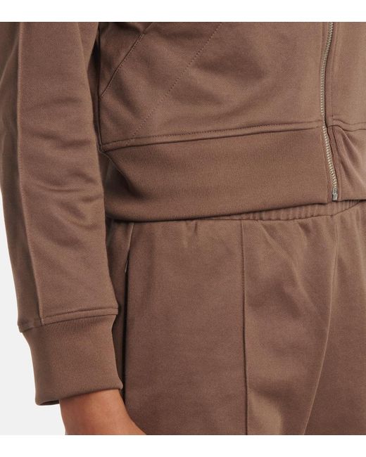 The Attico Brown Zip-Up Cotton-Blend Fleece Sweatshirt