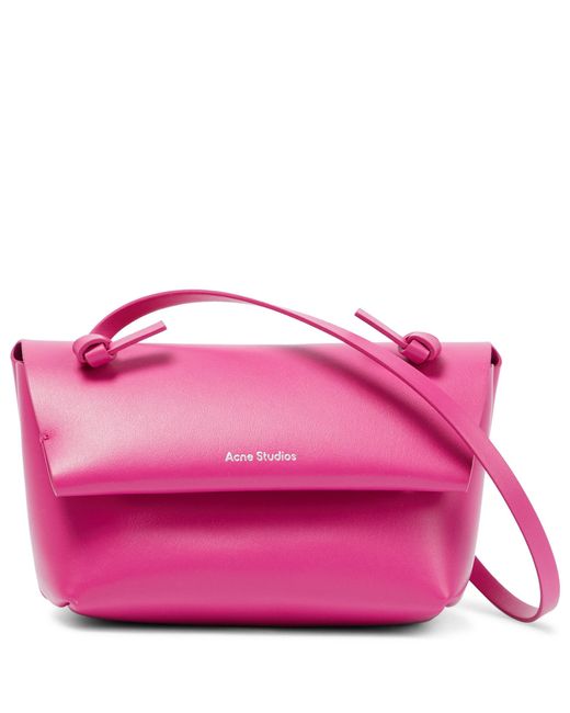Acne Studios Alexandria Mini Leather Crossbody Bag in Pink | Lyst