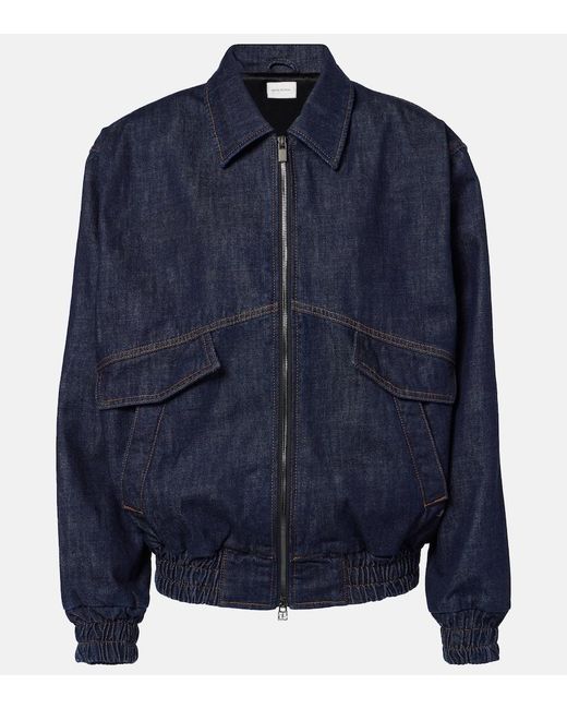 Magda Butrym Blue Oversized Denim Bomber Jacket