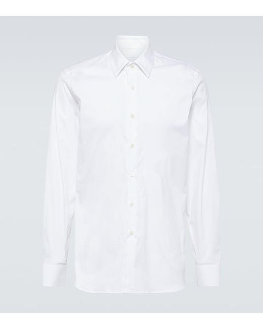Camisa Oversized De Algodon Prada de hombre de color White