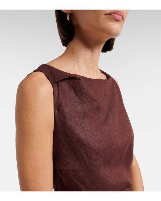 Faithfull The Brand Purple Aloisa Linen Minidress
