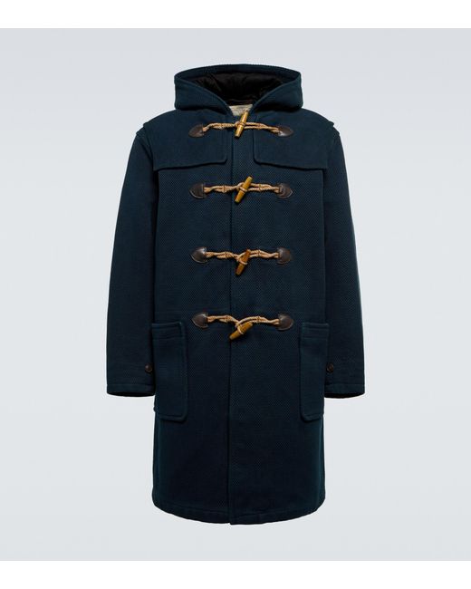 RRL Blue Cotton Duffle Coat for men