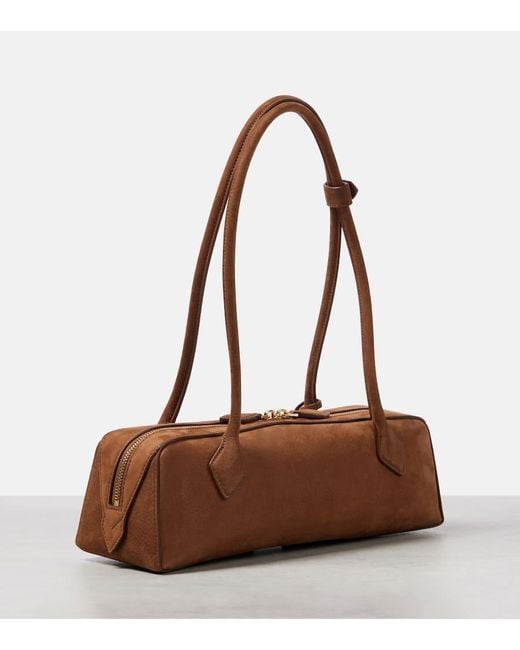 Alaïa Brown Schultertasche Le Teckel Medium Aus Veloursleder