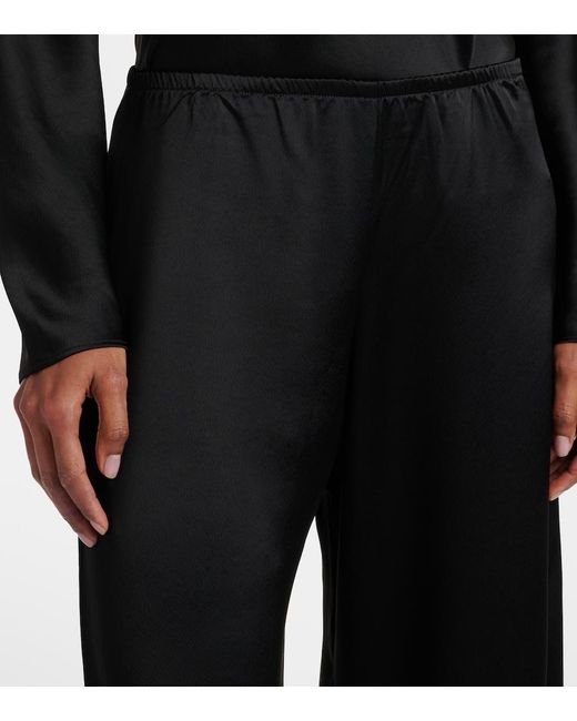 Leset Black Barb High-Rise Wide-Leg Pants