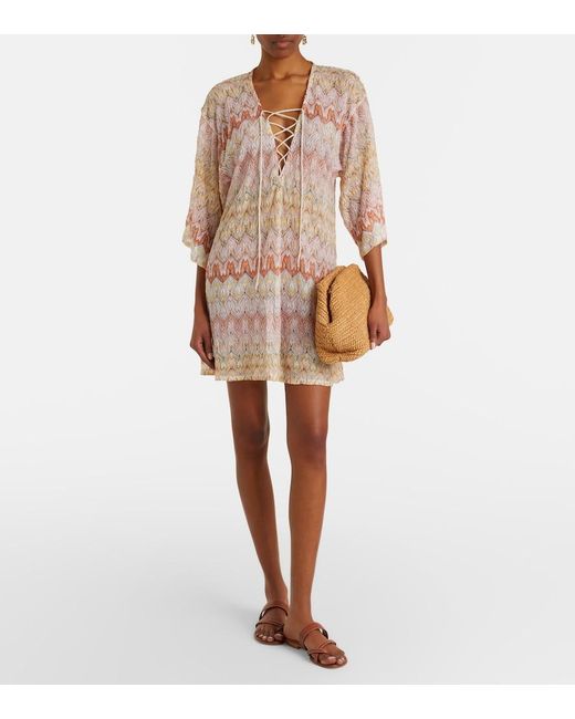 Missoni Natural Zigzag Lame Beach Cover-Up