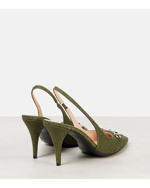 Gucci Green Slingback Pump With Horsebit, Size 35 It