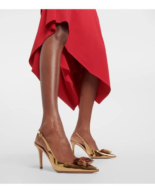 【Gianvito Rossi】 Jaipur mesh slingback pumps Gianvito Rossi Jaipur Slingback Pumps For in Metallic | Lyst