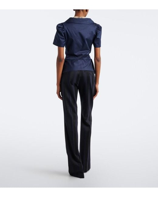 Vivienne Westwood Black Ray Striped Virgin Wool Flared Pants