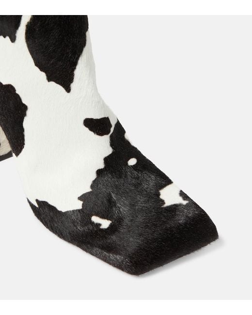 AMINA MUADDI White Marine Calf Hair Knee-High Boots