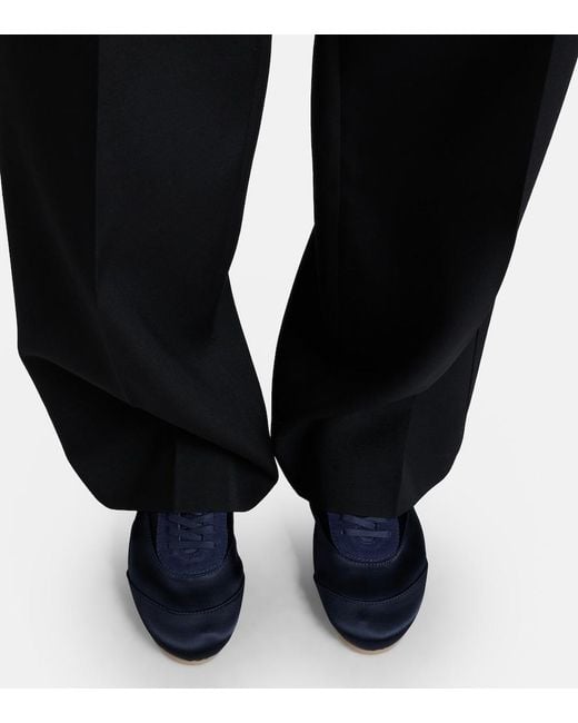 Jil Sander Blue Etage Satin Sneakers
