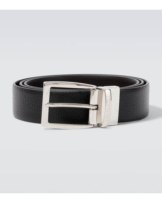 Canali Black Leather Belt for men