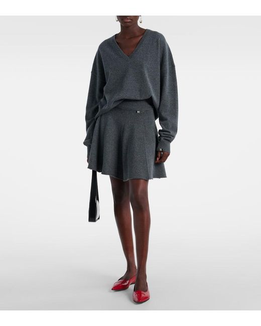 Extreme Cashmere Gray N°379 Girl Cashmere-Blend Miniskirt