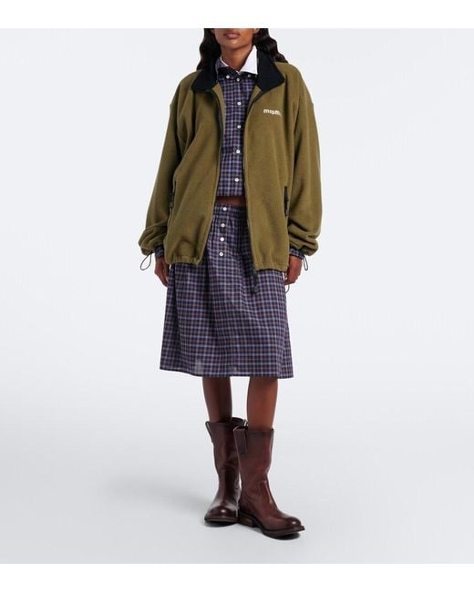 Miu Miu Green Oversized Fleece Jacket