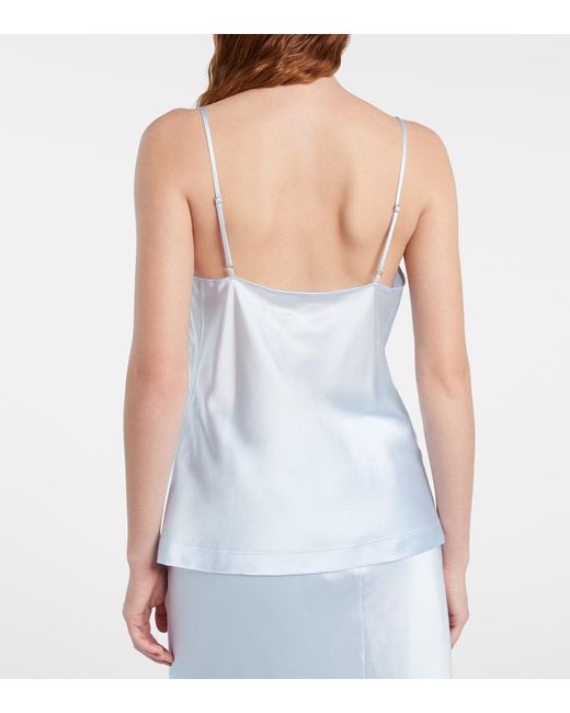 Dorothee Schumacher Blue Sense Of Shine Silk-Blend Satin Top